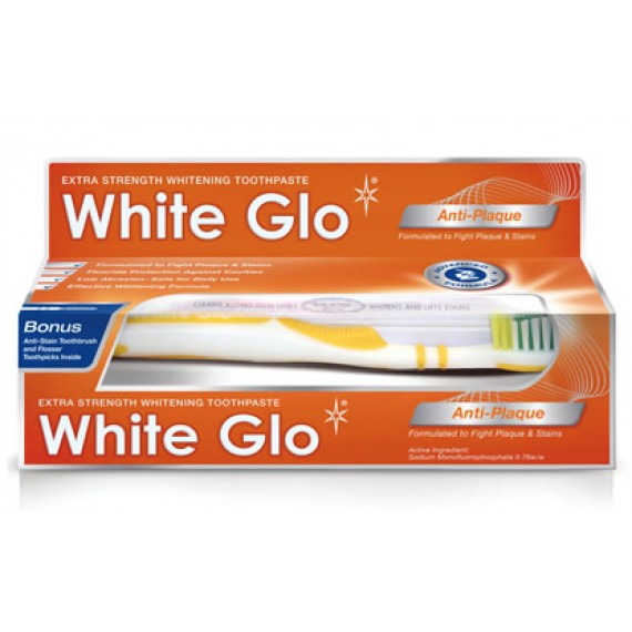 white glo anti plaque whitening toothpaste