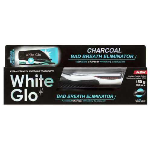 White Glo Charcoal Bad Breath Eliminator Toothpaste + Toothbrush-1