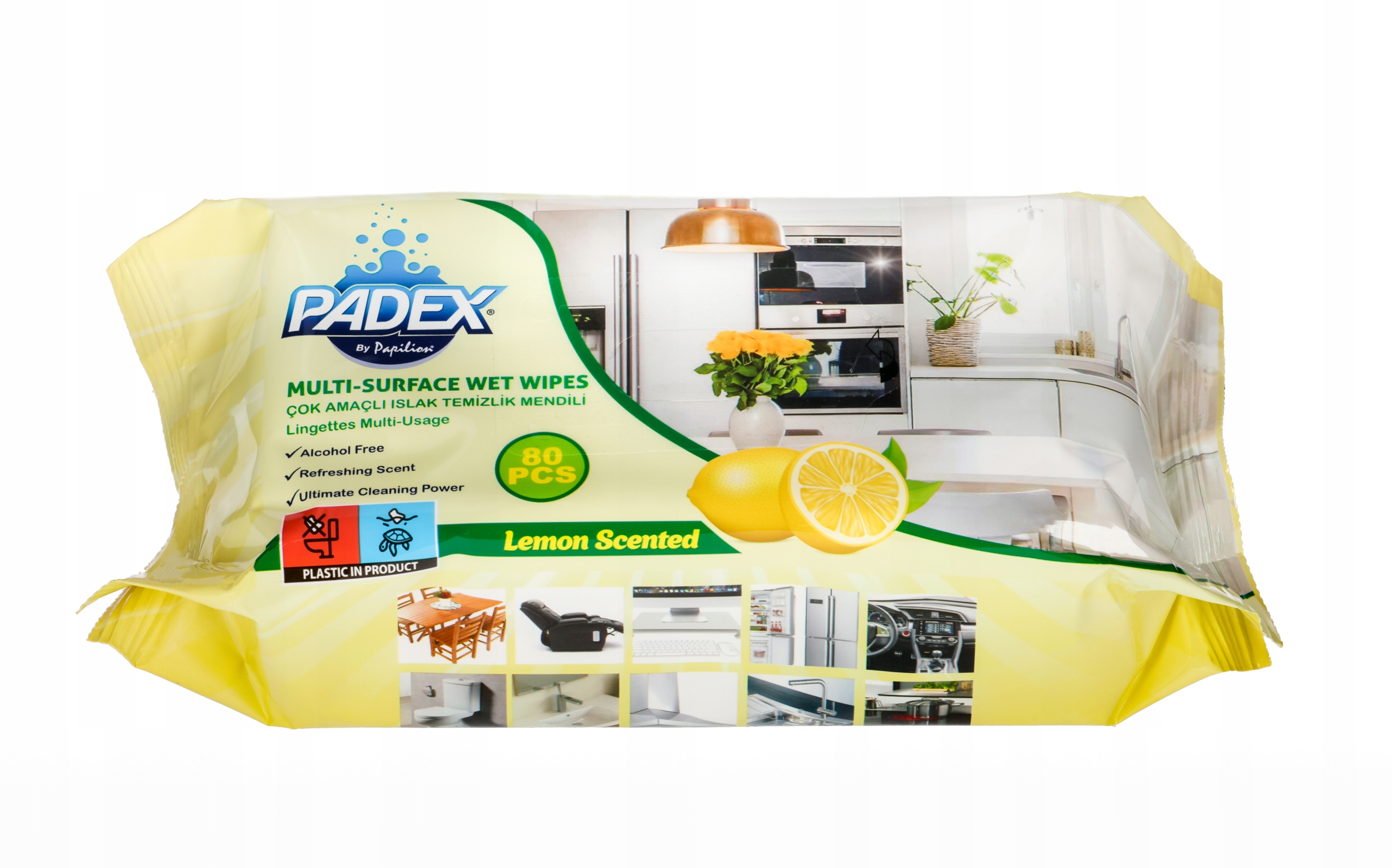 Padex Chusteczki do Czyszczenia Powierzchni Lemon 80szt.